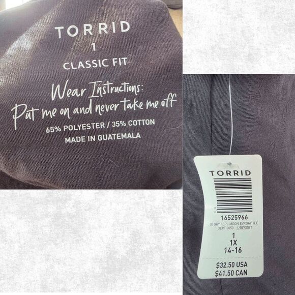 NWT Torrid Graphic Moon Tee – Plus Size 1X (14–16) | Floral Constellation Shirt - Picture 6 of 7